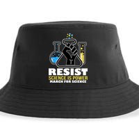 Resist Science is Power March for Science Fist Logo Sustainable Bucket Hat