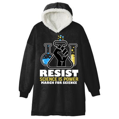 Resist Science is Power March for Science Fist Logo Hooded Wearable Blanket