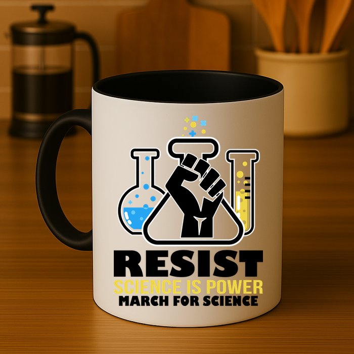 Resist Science is Power March for Science Fist Logo Mug