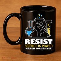 Resist Science is Power March for Science Fist Logo 11oz C Handle Ceramic Mug