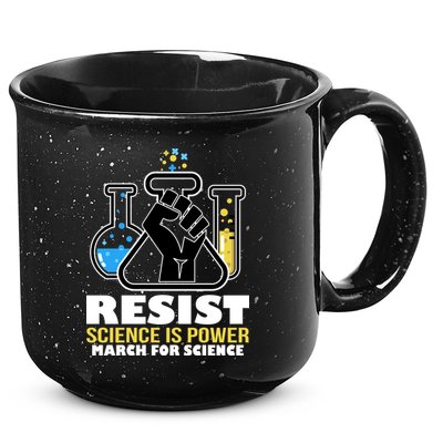 Resist Science is Power March for Science Fist Logo 15oz Campfire Ceramic Mug