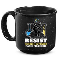 Resist Science is Power March for Science Fist Logo 15oz Campfire Ceramic Mug
