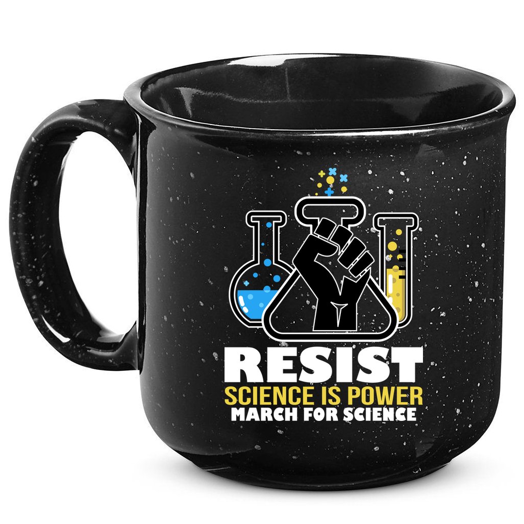 Resist Science is Power March for Science Fist Logo 15oz Campfire Ceramic Mug