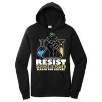 Resist Science is Power March for Science Fist Logo Women's Pullover Hoodie