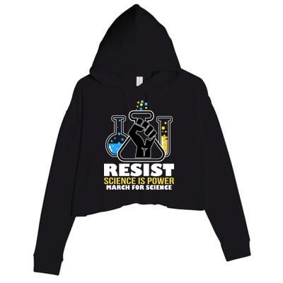 Resist Science is Power March for Science Fist Logo Crop Fleece Hoodie