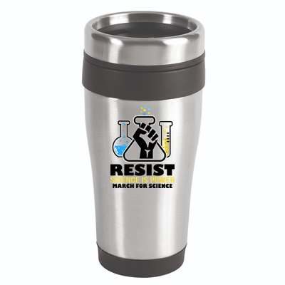 Resist Science is Power March for Science Fist Logo 16oz Travel Tumbler
