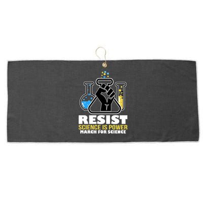 Resist Science is Power March for Science Fist Logo Large Microfiber Waffle Golf Towel
