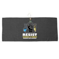 Resist Science is Power March for Science Fist Logo Large Microfiber Waffle Golf Towel