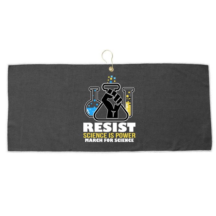 Resist Science is Power March for Science Fist Logo Large Microfiber Waffle Golf Towel