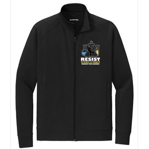 Resist Science is Power March for Science Fist Logo Stretch Full-Zip Cadet Jacket