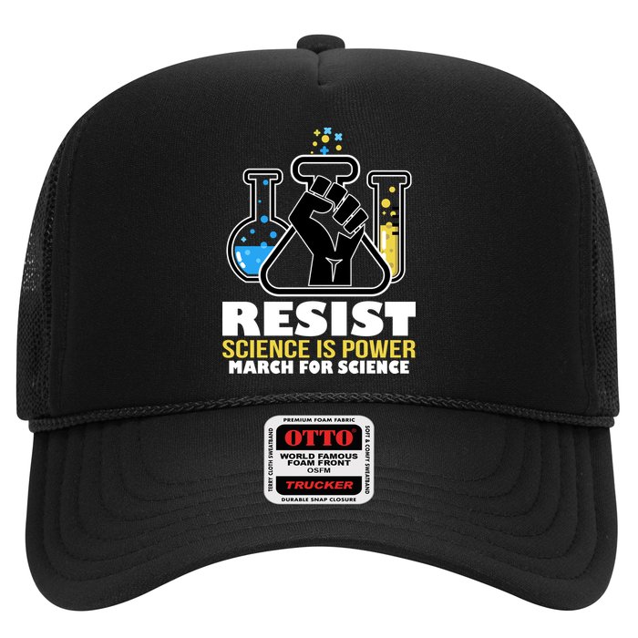 Resist Science is Power March for Science Fist Logo Trucker Hat