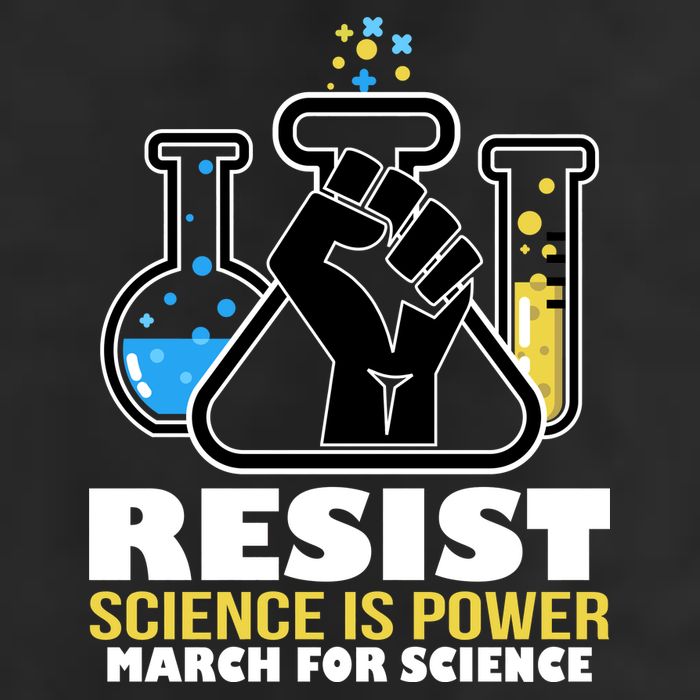 Resist Science is Power March for Science Fist Logo Trucker Hat
