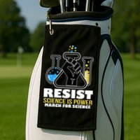 Resist Science is Power March for Science Fist Logo Golf Towel