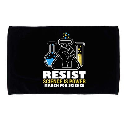 Resist Science is Power March for Science Fist Logo Microfiber Hand Towel