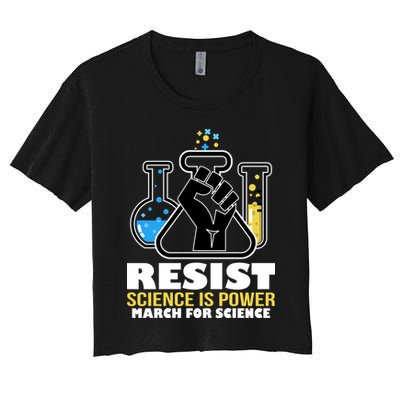 Resist Science is Power March for Science Fist Logo Crop Top