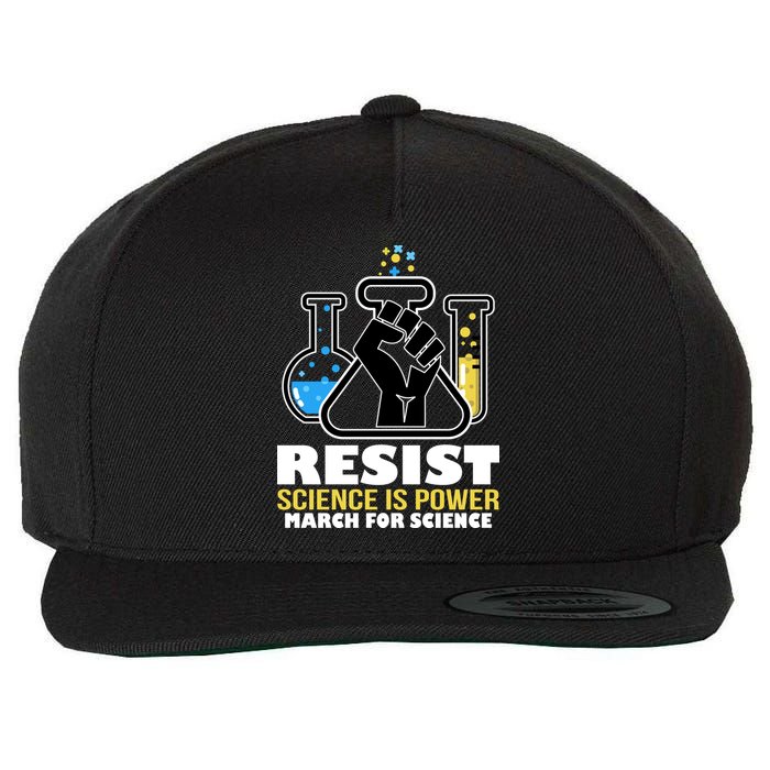 Resist Science is Power March for Science Fist Logo Wool Snapback Cap