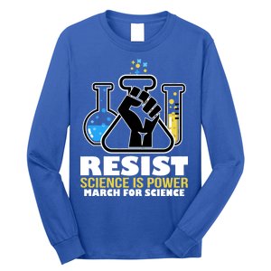 Resist Science is Power March for Science Fist Logo Long Sleeve Shirt