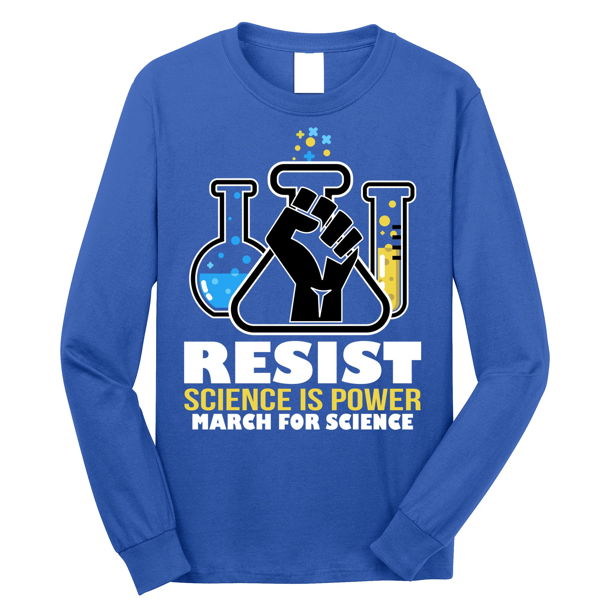 Resist Science is Power March for Science Fist Logo Long Sleeve Shirt