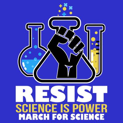 Resist Science is Power March for Science Fist Logo T-Shirt