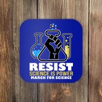 Resist Science is Power March for Science Fist Logo Coaster