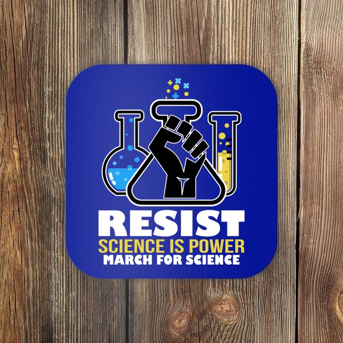 Resist Science is Power March for Science Fist Logo Coaster