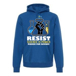 Resist Science is Power March for Science Fist Logo Premium Hoodie