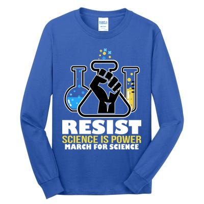 Resist Science is Power March for Science Fist Logo Tall Long Sleeve T-Shirt