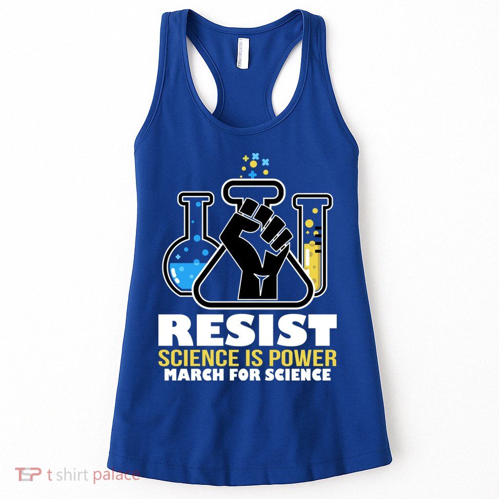 Resist Science is Power March for Science Fist Logo Womens Tank Top