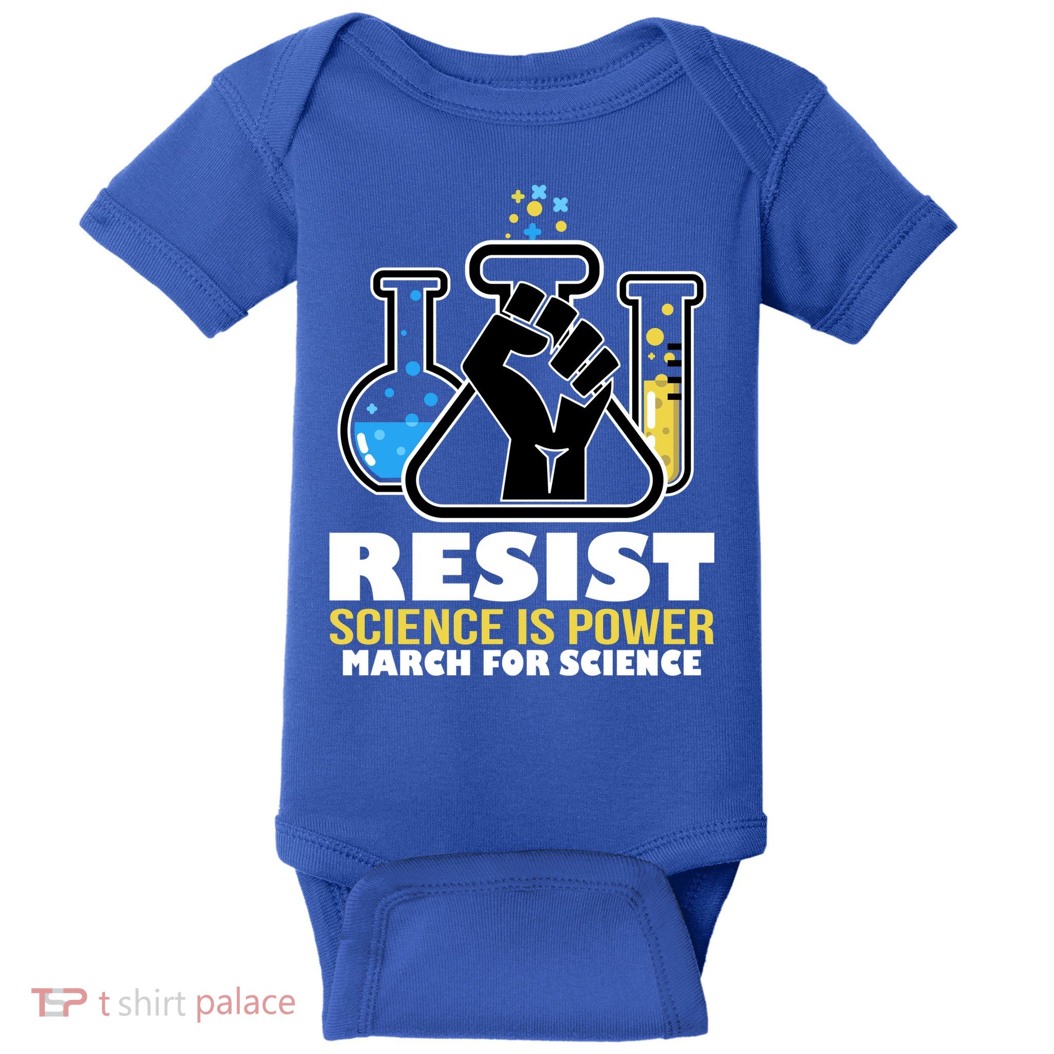 Resist Science is Power March for Science Fist Logo Baby Bodysuit