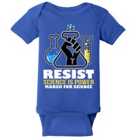 Resist Science is Power March for Science Fist Logo Baby Bodysuit