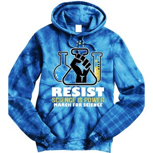 Resist Science is Power March for Science Fist Logo Tie Dye Hoodie