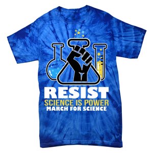 Resist Science is Power March for Science Fist Logo Tie-Dye T-Shirt