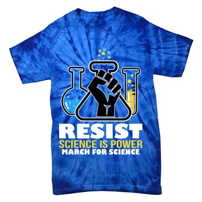 Resist Science is Power March for Science Fist Logo Tie-Dye T-Shirt