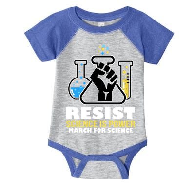 Resist Science is Power March for Science Fist Logo Infant Baby Jersey Bodysuit