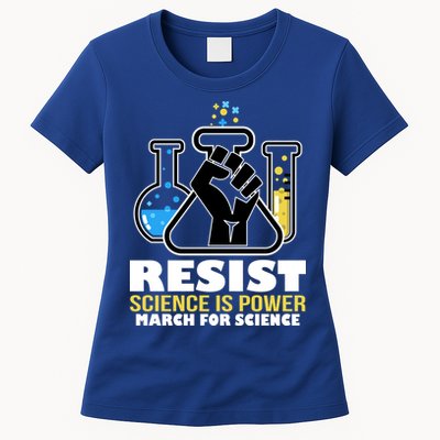 Resist Science is Power March for Science Fist Logo Womens T-Shirt