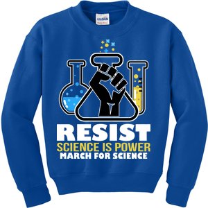 Resist Science is Power March for Science Fist Logo Kids Sweatshirt