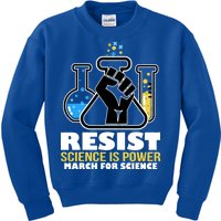 Resist Science is Power March for Science Fist Logo Kids Sweatshirt