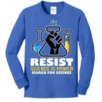 Resist Science is Power March for Science Fist Logo Kids Long Sleeve Shirt