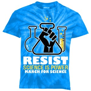 Resist Science is Power March for Science Fist Logo Kids Tie-Dye T-Shirt