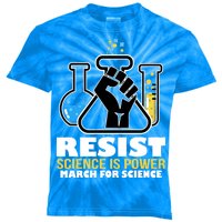 Resist Science is Power March for Science Fist Logo Kids Tie-Dye T-Shirt