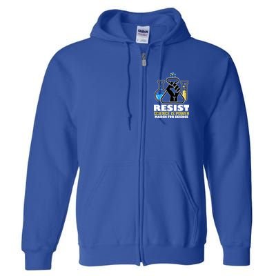 Resist Science is Power March for Science Fist Logo Full Zip Hoodie