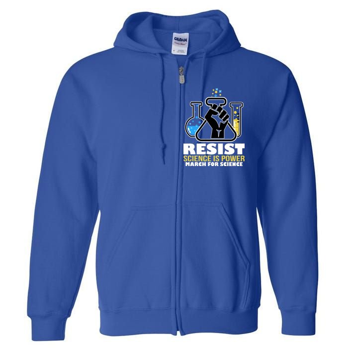 Resist Science is Power March for Science Fist Logo Full Zip Hoodie