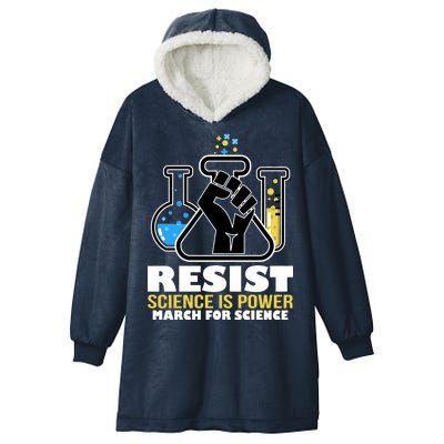 Resist Science is Power March for Science Fist Logo Hooded Wearable Blanket