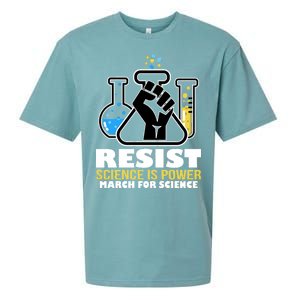 Resist Science is Power March for Science Fist Logo Sueded Cloud Jersey T-Shirt