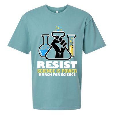 Resist Science is Power March for Science Fist Logo Sueded Cloud Jersey T-Shirt