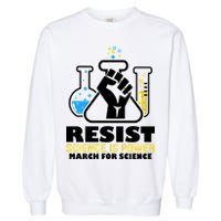 Resist Science is Power March for Science Fist Logo Garment-Dyed Sweatshirt