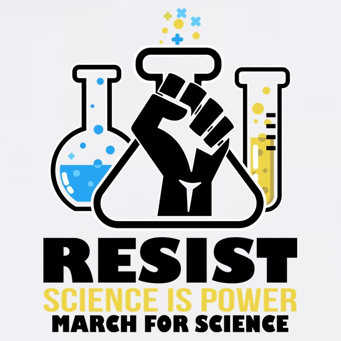 Resist Science is Power March for Science Fist Logo Garment-Dyed Sweatshirt