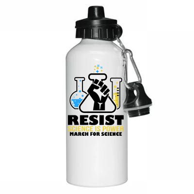 Resist Science is Power March for Science Fist Logo Aluminum Water Bottle