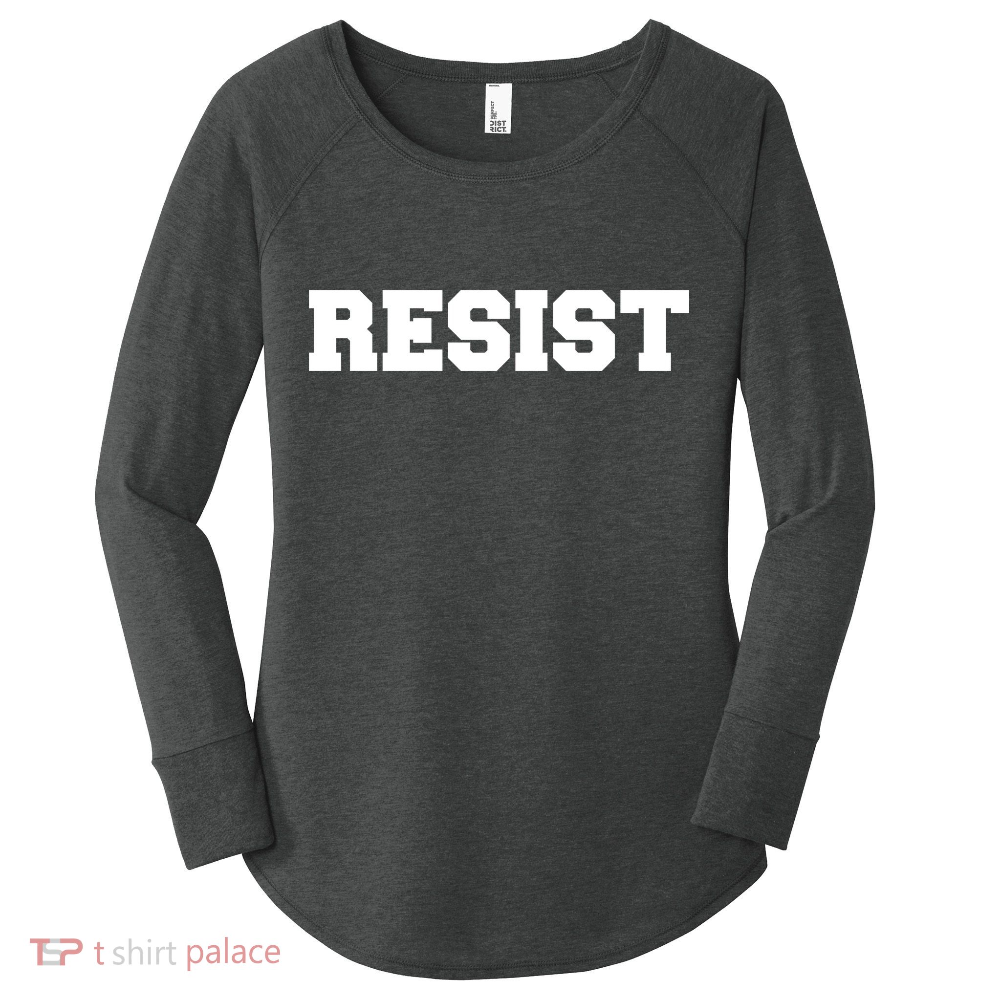 RESIST The Resistance Anti Donald Trump Love Trumps Hate Women's Perfect Tri Tunic Long Sleeve Shirt