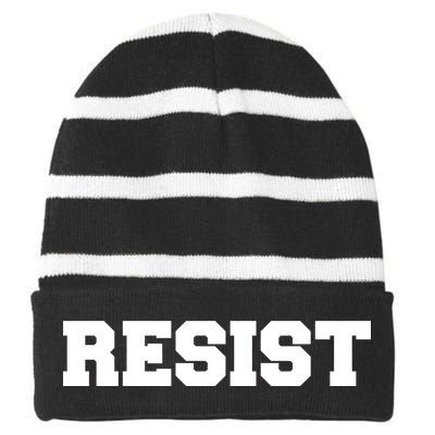 RESIST The Resistance Anti Donald Trump Love Trumps Hate Striped Beanie with Solid Band